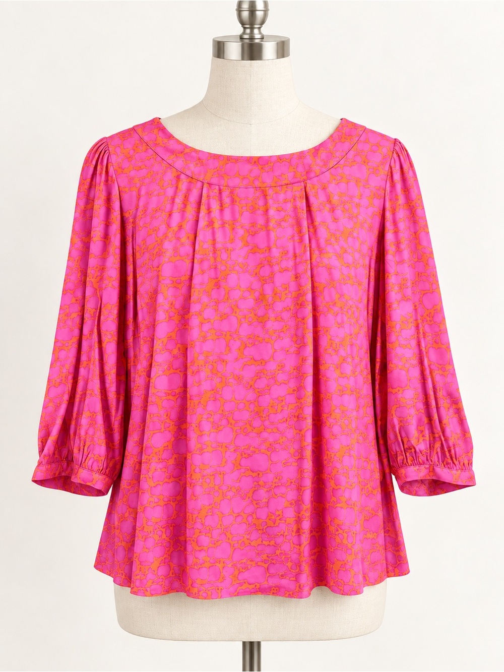Biden Silk Blend Pink & Orange  Blouse